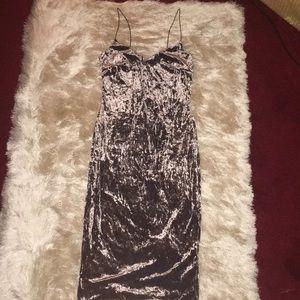 Crushed velvet midi dress